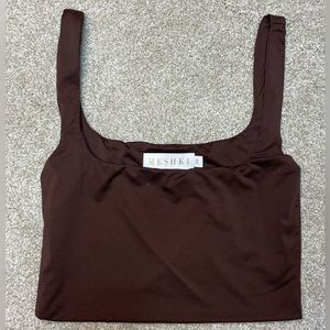Brown Meshki Crop Top
